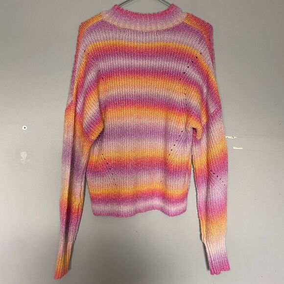 Rebecca Minkoff Pink Bright Brinkley Mock-Neck Ribbed Knit Sweater Size Small - Picture 7 of 7